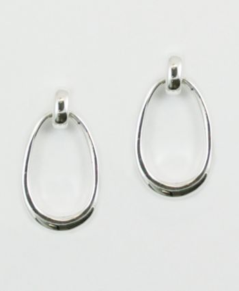 Anne Klein® Silvertone Post with Oval Drop Earrings