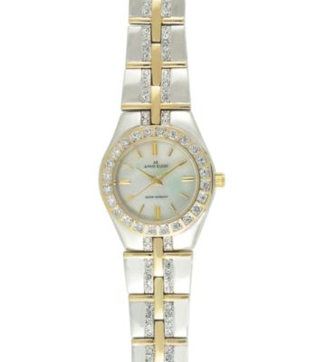 Anne Klein® Women's Crystal Two-Tone Link Bracelet Watch
