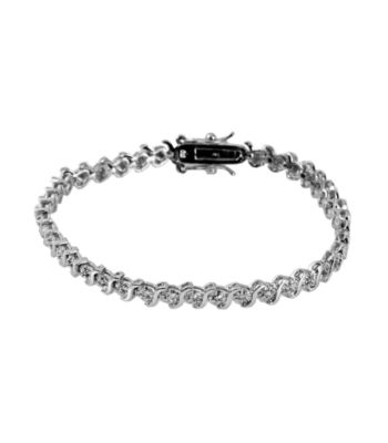 .25 ct. t.w. Diamond & Sterling Silver 'S' Tennis Bracelet