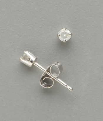 14K White Gold .125 ct. t.w. Diamond Stud Earrings