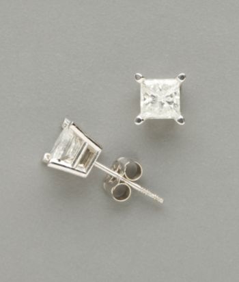Marsala 14K White Gold 1.0 ct. t.w. Princess Cut Diamond Stud Earrings