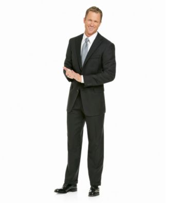 Kenneth Roberts Platinum® Men's Suit Separate Coat - Black Shadow Stripe