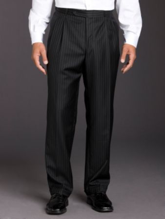 Kenneth Roberts Platinum® Men's Suit Separate Pants - Black Pin Stripe