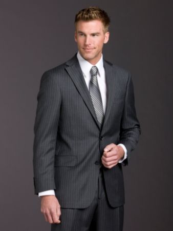 Kenneth Roberts Platinum® Men's Suit Separate Coat - Grey Bead Stripe