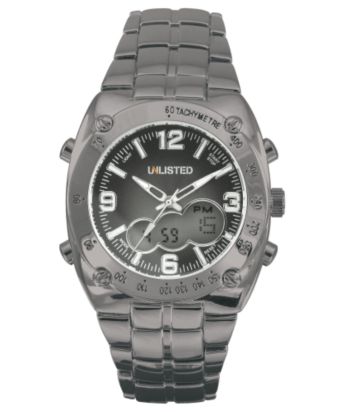 UPC 020571001466 product image for Unlisted by Kenneth Cole Men's Gunmetal IP Ana-Digital Bracelet Watch Men's | upcitemdb.com