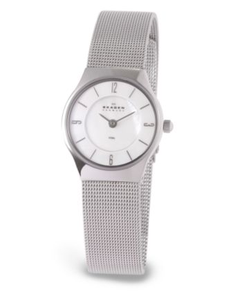 Skagen Denmark Women's Silver & Mother-of-Pearl Watch
