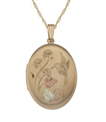 Black Hills Gold Tricolor Gold-Filled Hummingbird Locket