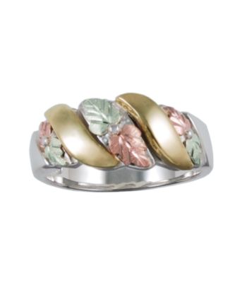 Black Hills Gold Tricolor Sterling Silver Tango Band