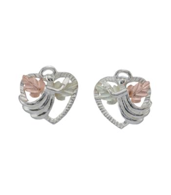 Black Hills Gold Tricolor Sterling Silver Angel Earrings
