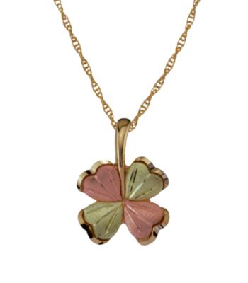 Black Hills Gold 10K Four Leaf Clover Pendant