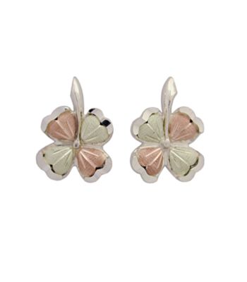 Black Hills Gold Four Leaf Clover Earrings