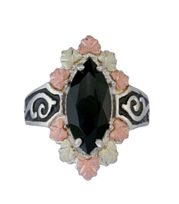 Black Hills Gold Antiqued Onyx Ring