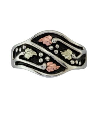 Black Hills Gold on Sterling Silver Antiqued Ring
