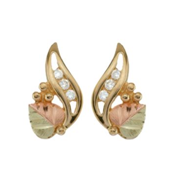 Black Hills Gold 10K Diamond Earrings