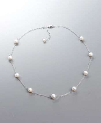 Freshwater Pearl Tin Cup Necklace
