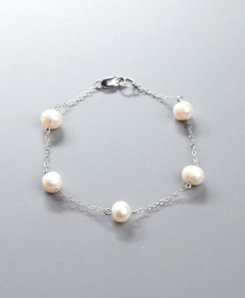 Freshwater Pearl Tin Cup Bracelet