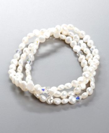 Women's Three Strand Freshwater Pearl Stretch Bracelet