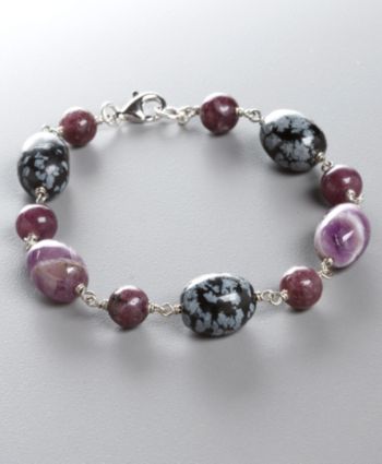 Women's Genuine Stone Purple Bracelet