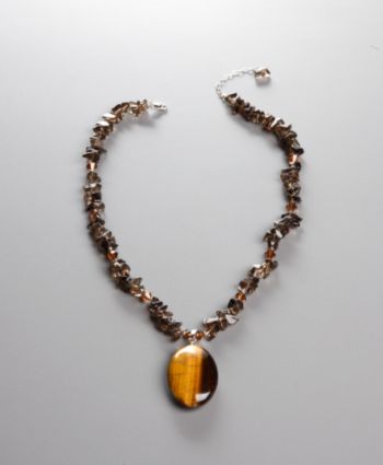 Women's Brown Genuine Stone Crystal Necklace