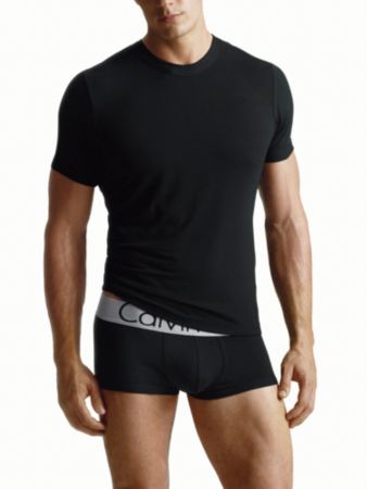Calvin Klein Men's Black Micro Crewneck Tee