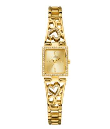 Guess Women's Goldtone Heart Bangle Watch