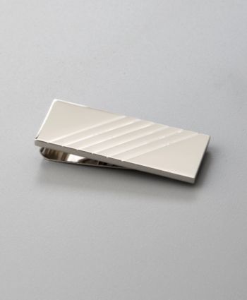 Kenneth Roberts Platinum® Men's Money Clip with Diagonal Lines - Silver