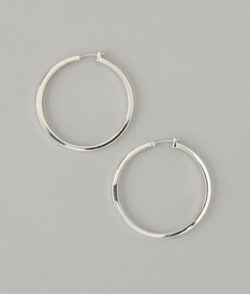 GUESS Medium Hoop Earrings - Silvertone