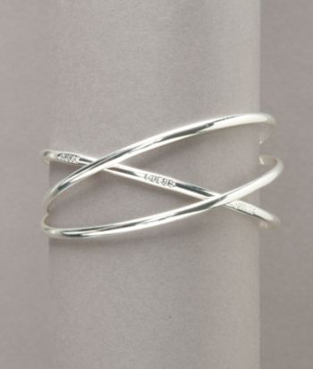 Guess Silvertone Set of Three Skinny Bangle Bracelets