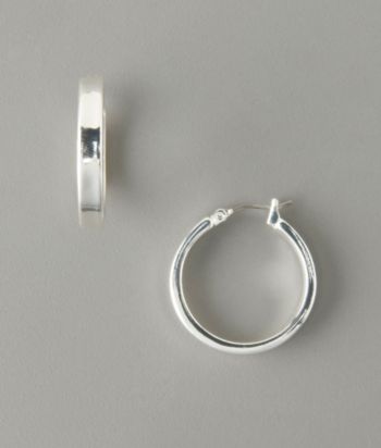 GUESS Small Thick Hoop Earrings - Silvertone