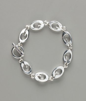 Guess Silvertone Multi G Link Bracelet