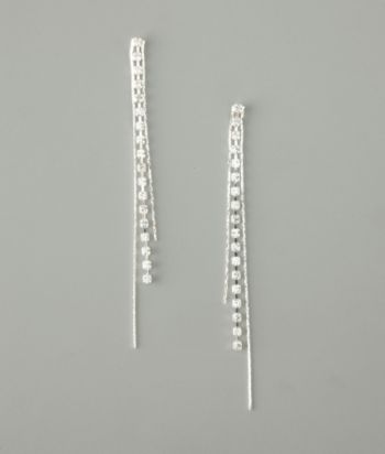 GUESS Crystal Drip Earrings - Silvertone