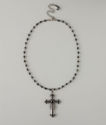 GUESS Jet Cross Necklace