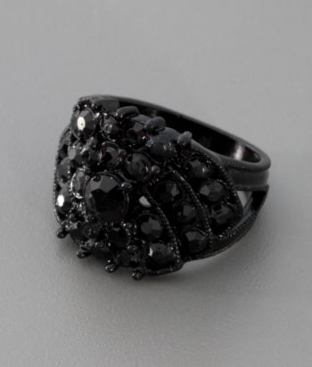 GUESS Black Crystal Ring