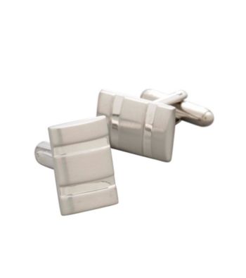Kenneth Roberts Platinum® Men's Rectangle Cuff Link - Silver