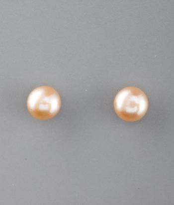 Sterling Silver Champagne Jumbo Freshwater Pearl Stud Earrings