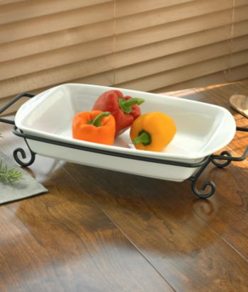 Company's Coming Rectangular Baker with Iron Stand
