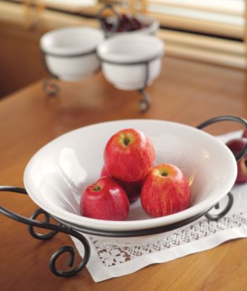 Company's Coming Round Serving Bowl with Iron Stand