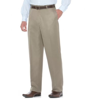 Savane® Men's Deep Dye™ Microfiber Flat-Front Pants