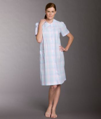 Miss Elaine® Short Sleeve Seersucker Robe - Multi Plaid