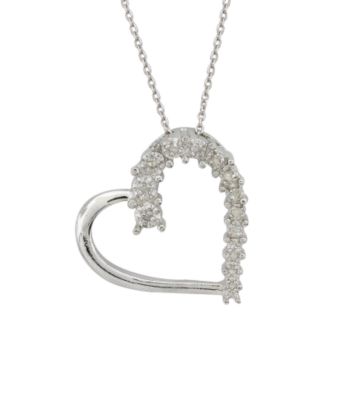 Marsala .10 ct. t.w. Diamond Sterling Silver Heart Pendant