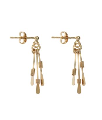 Gold Plate over Sterling Silver Multi Paddle Drop Earring