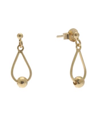 Gold Plate over Sterling Silver Teardrop Drop Earring