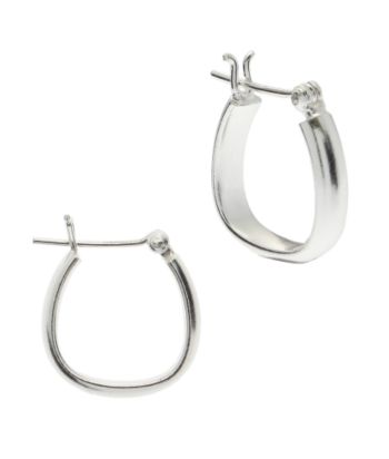 Sterling Silver 15MM Oval Tupe Hoop