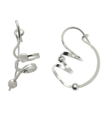 Sterling Silver Corkscrew Shape Drop Earring