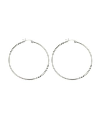 Sterling Silver 50MM Tube Hoop Earring