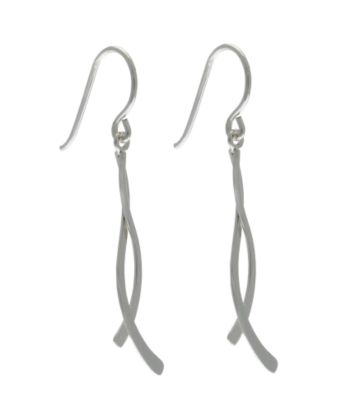 Sterling Silver Small Double Curve Drop Earring