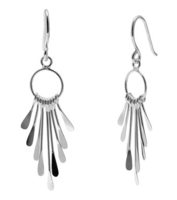 Sterling Silver Graduated Paddle Drop Earring