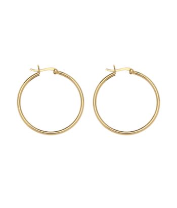 Gold Plate over Sterling Silver Medium Thin Tube Hoop