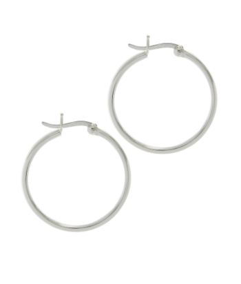 Sterling Silver Large Click Hoop