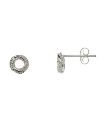 Sterling Silver Button Earring